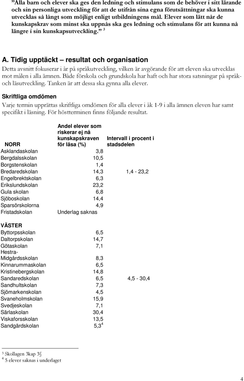 Tidig upptäckt resultat och organisation Detta avsnitt fokuserar i år på språkutveckling, vilken är avgörande för att eleven ska utvecklas mot målen i alla ämnen.