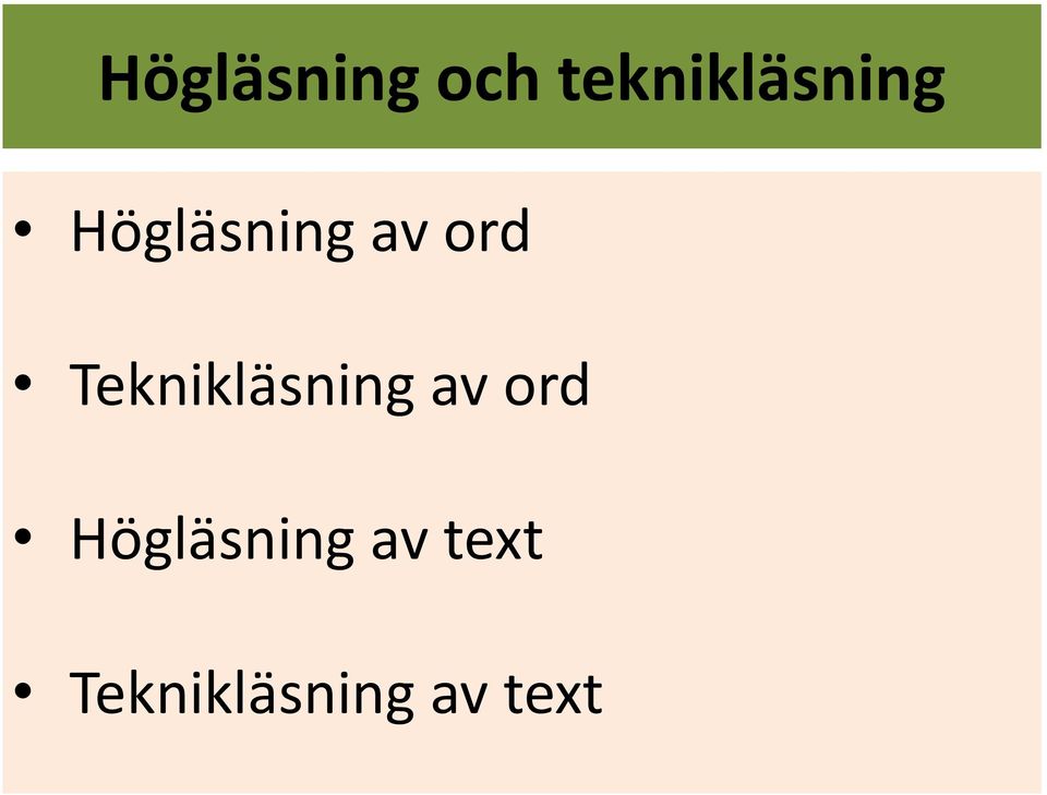 av ord Teknikläsning av