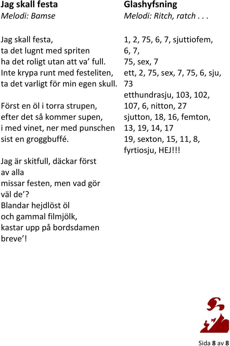 Först en öl i torra strupen, efter det så kommer supen, i med vinet, ner med punschen sist en groggbuffé.