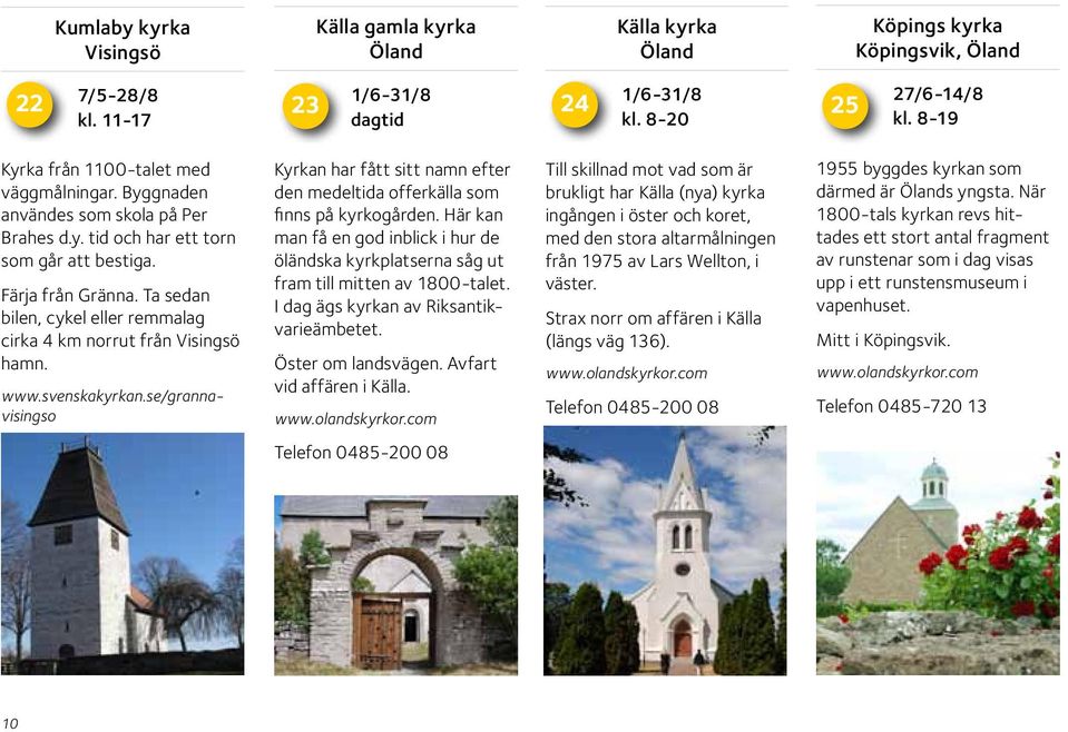 Kyrkan har fått sitt namn efter den medeltida offerkälla som finns på kyrkogården. Här kan man få en god inblick i hur de öländska kyrkplatserna såg ut fram till mitten av 1800-talet.