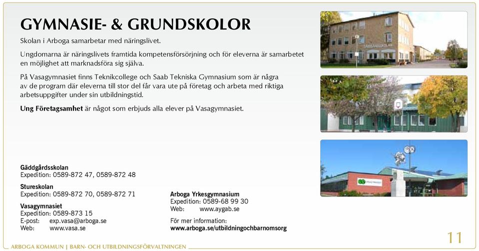 utbildningstid. Ung Företagsamhet är något som erbjuds alla elever på Vasagymnasiet.