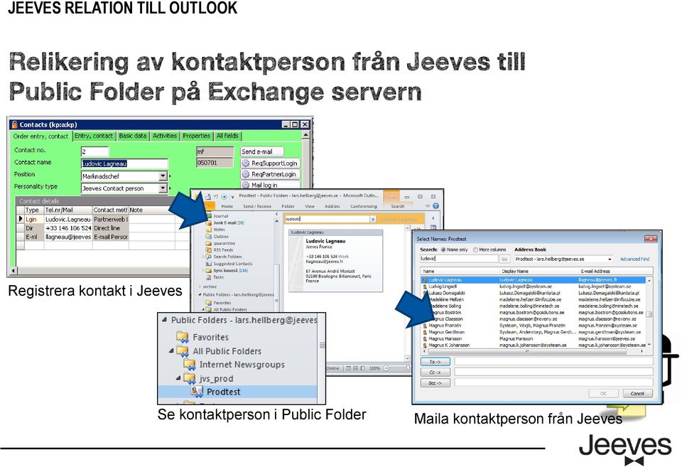 Registrera kontakt i Jeeves Se