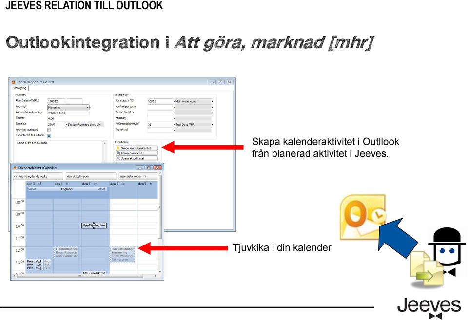 kalenderaktivitet i Outllook från