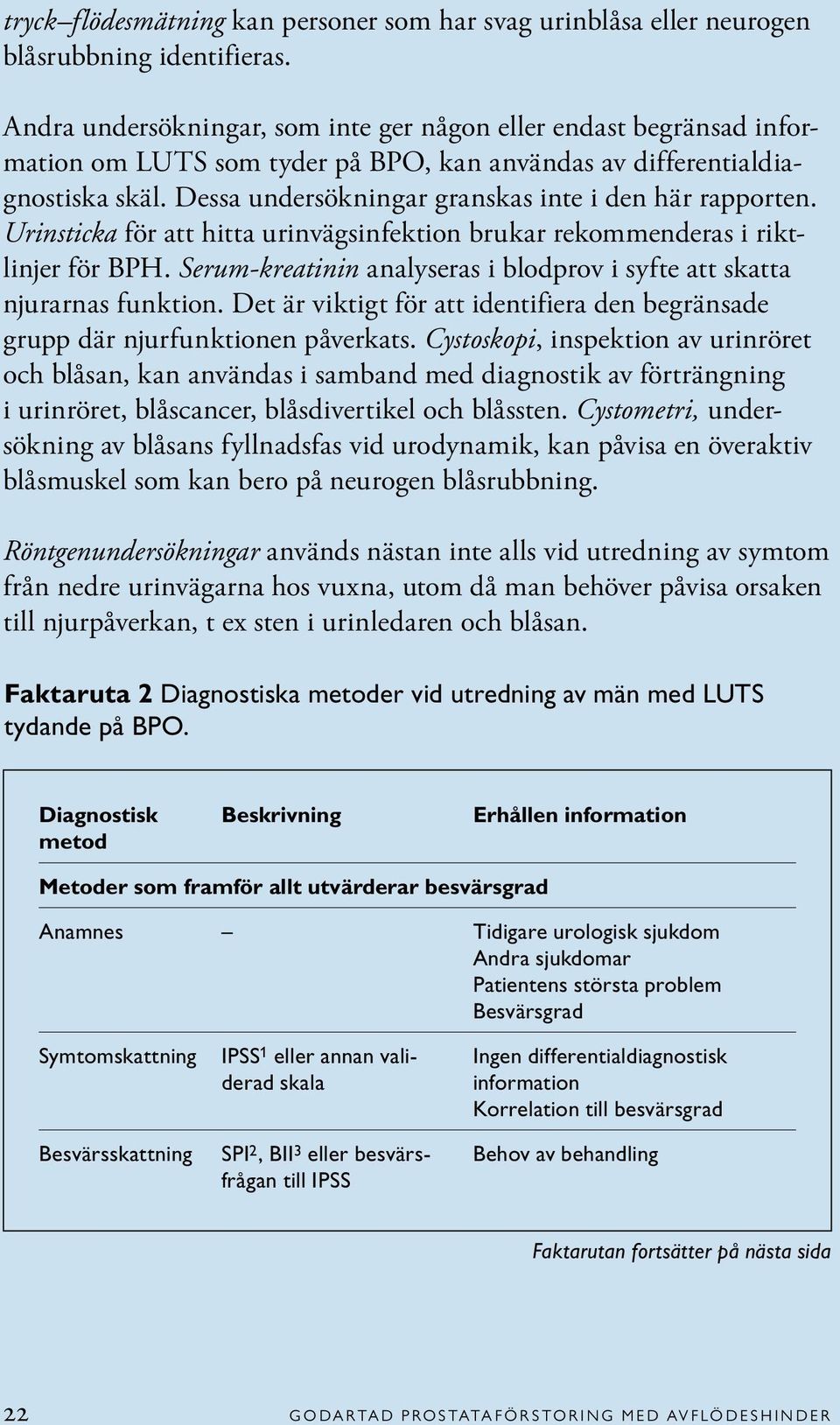 Dessa undersökningar granskas inte i den här rapporten. Urinsticka för att hitta urinvägsinfektion brukar rekommenderas i riktlinjer för BPH.