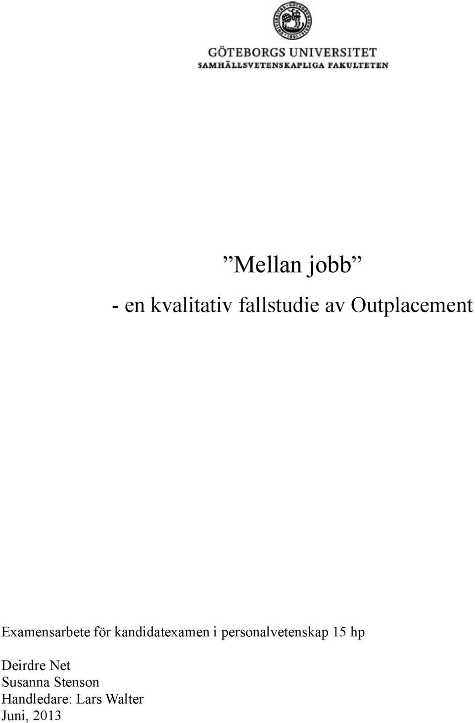 kandidatexamen i personalvetenskap 15 hp