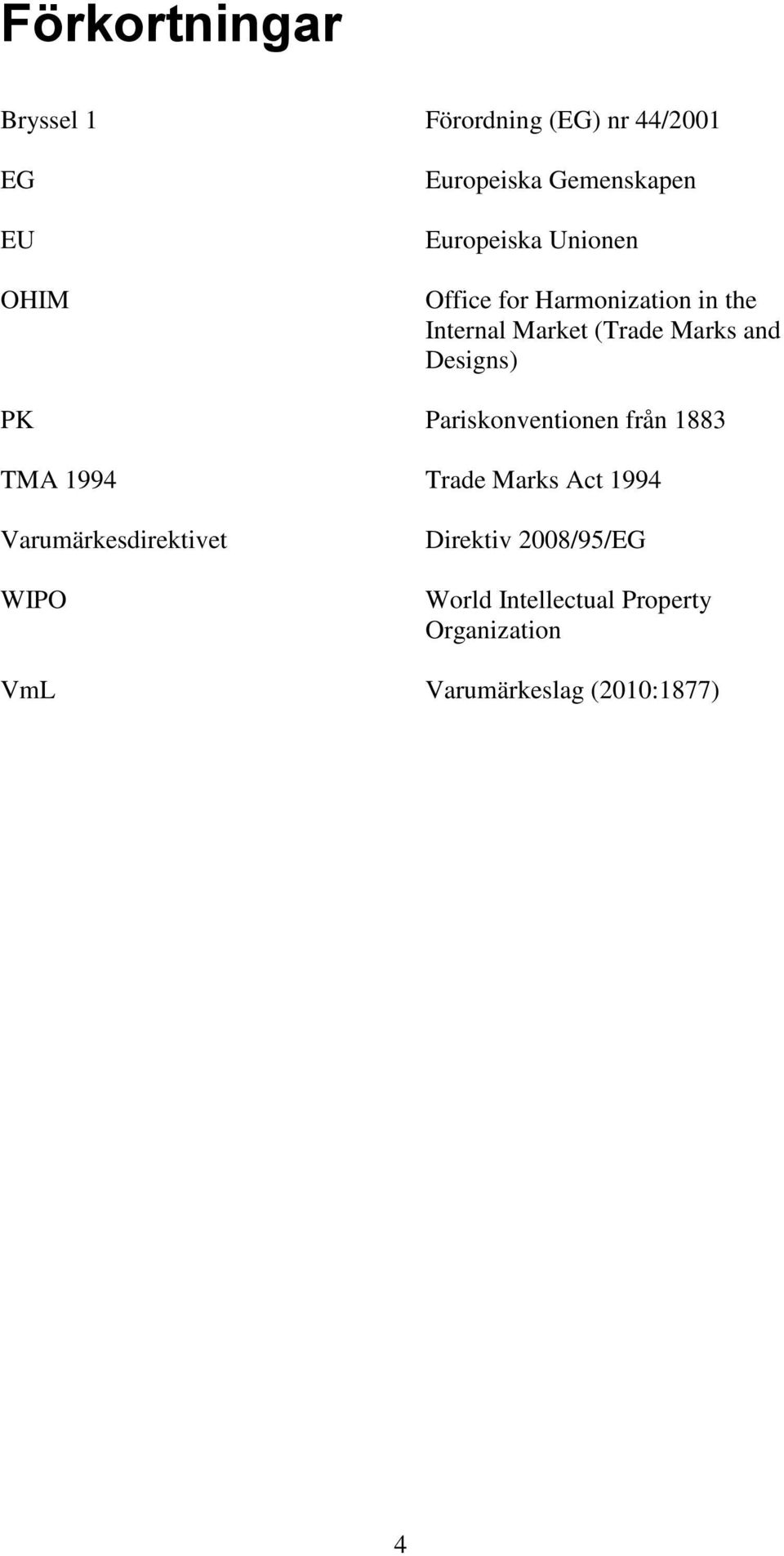 Designs) PK Pariskonventionen från 1883 TMA 1994 Trade Marks Act 1994