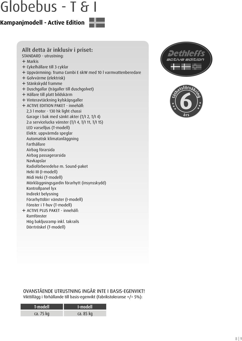 sänkt akter (T/I 2, T/I ) 2:a serviceucka vänster (T/I, T/I 11, T/I 15) LED varsejus (Tmode) Eektr.
