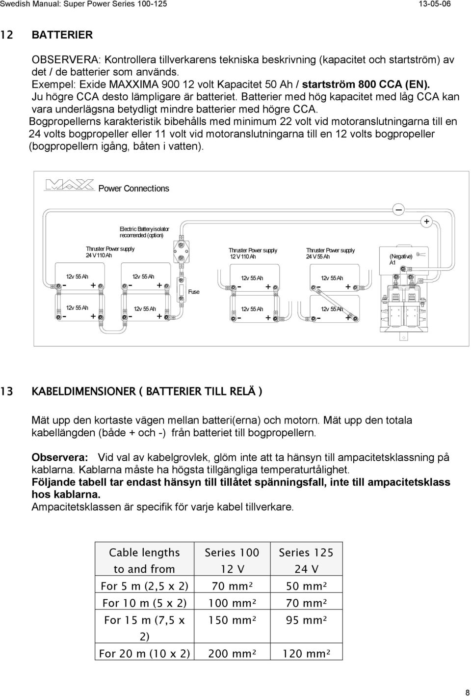 Batterier med hög kapacitet med låg CCA kan vara underlägsna betydligt mindre batterier med högre CCA.