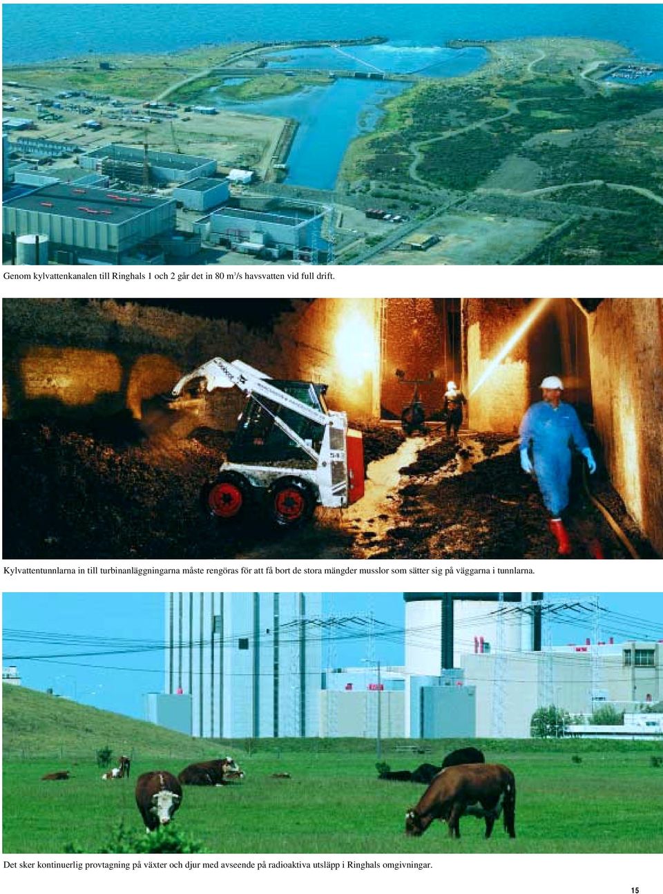 Kylvattentunnlarna in till turbinanläggningarna måste rengöras för att få bort de stora