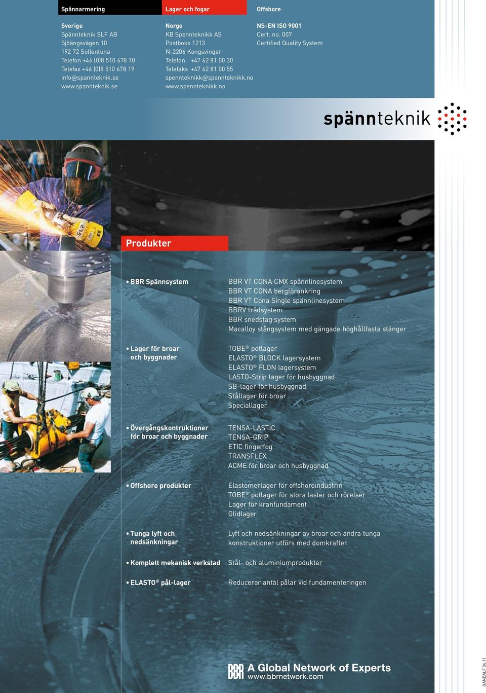 spennteknikk.no NS-EN ISO 9001 Cert. no.