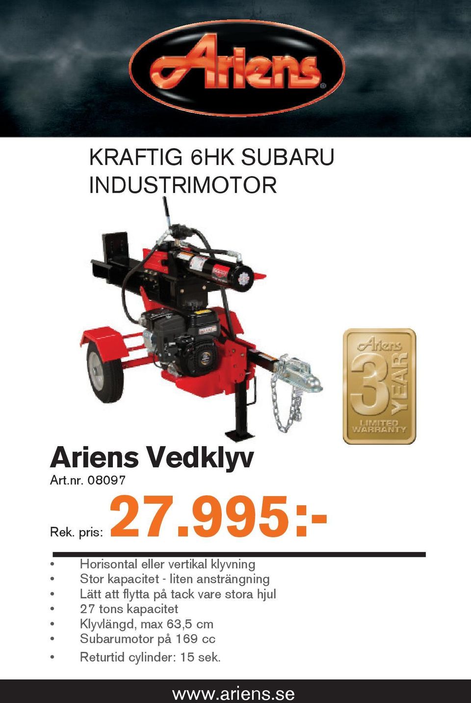 995:- Horisontal eller vertikal klyvning Stor kapacitet - liten