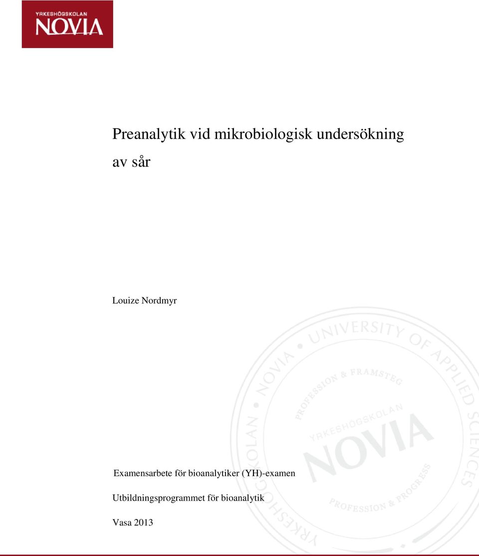 Examensarbete för bioanalytiker