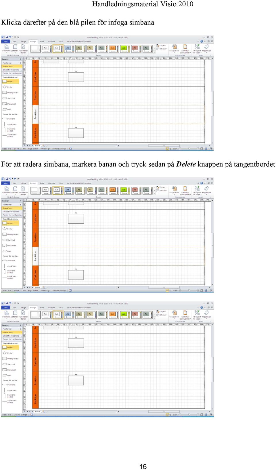 simbana, markera banan och tryck