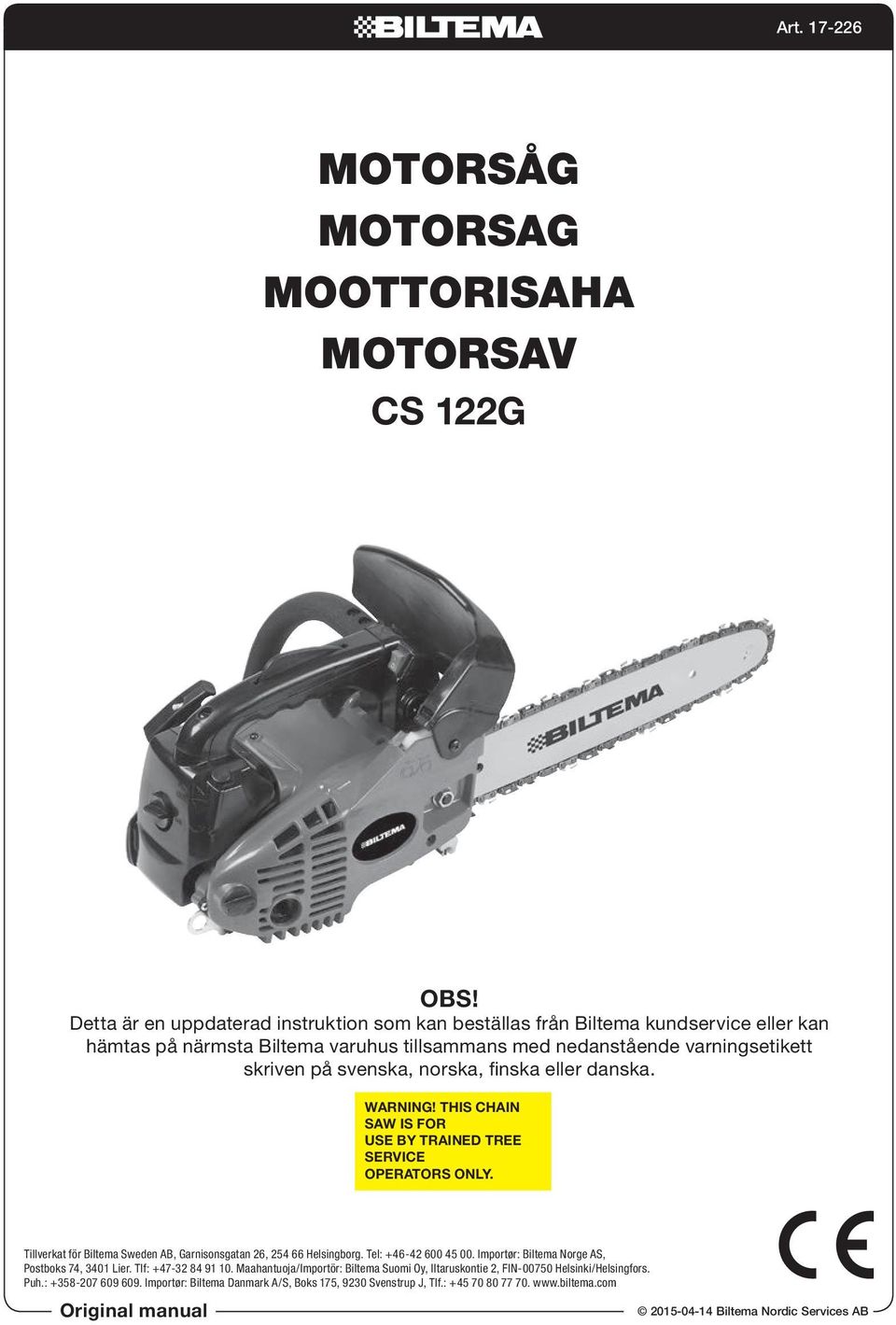 MOTORSÅG MOTORSAG MOOTTORISAHA MOTORSAV - PDF Free Download