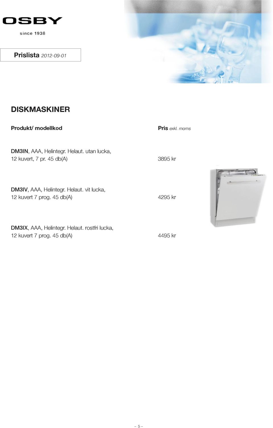 45 db(a) 3895 kr DM3IV, AAA, Helintegr. Helaut.