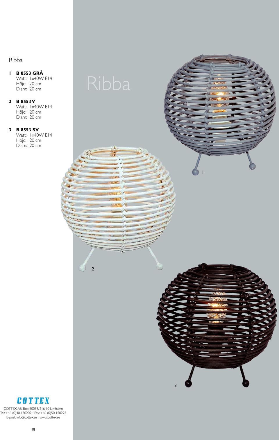 cm Diam: 20 cm Ribba 3 B 8553