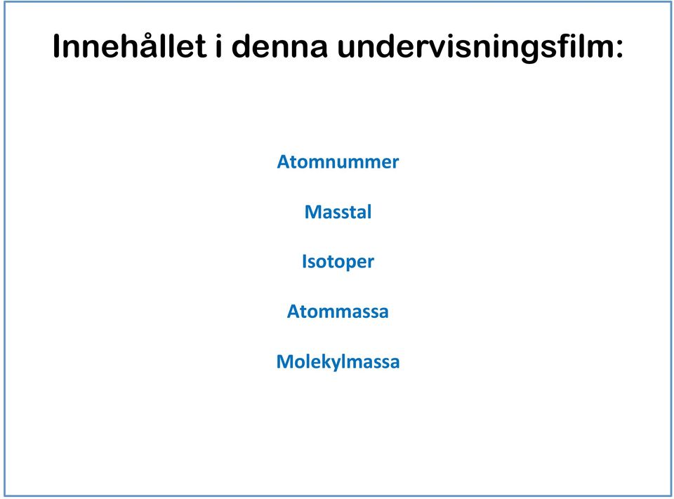 Atomnummer Masstal