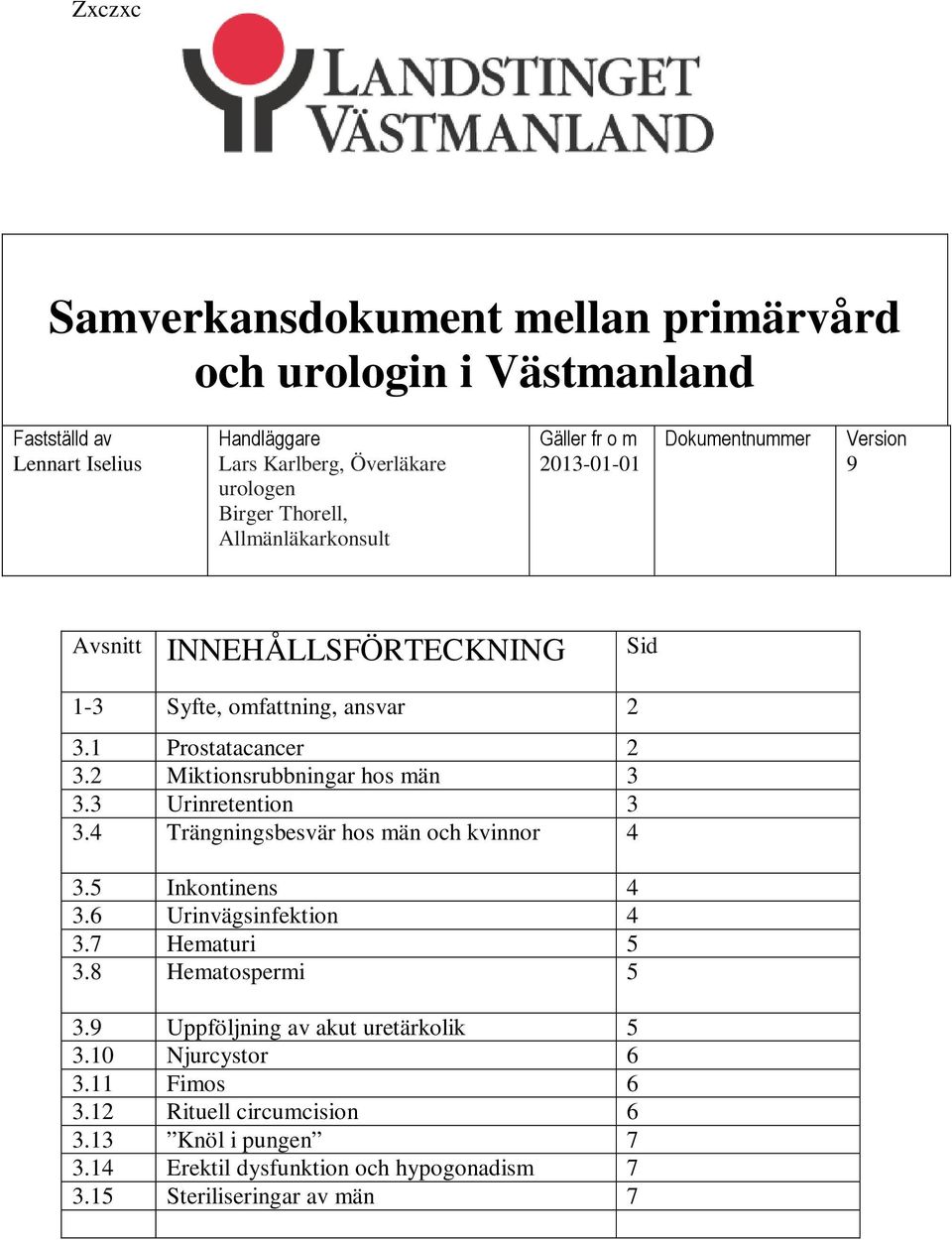 2 Miktionsrubbningar hos män 3 3.3 Urinretention 3 3.4 Trängningsbesvär hos män och kvinnor 4 3.5 Inkontinens 4 3.6 Urinvägsinfektion 4 3.7 Hematuri 5 3.