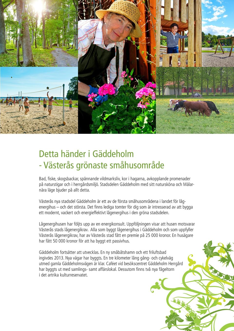 Det finns lediga tomter för dig som är intresserad av att bygga ett modernt, vackert och energieffektivt lågenergihus i den gröna stadsdelen. Lågenergihusen har följts upp av en energikonsult.