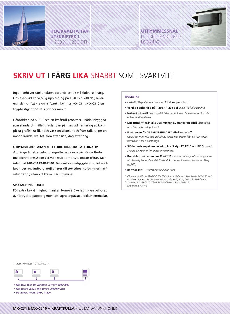 Hårddisken på 80 GB och en kraftfull processor - båda inbyggda som standard - håller prestandan på max vid hantering av komplexa grafikrika filer och vår specialtoner och framkallare ger en