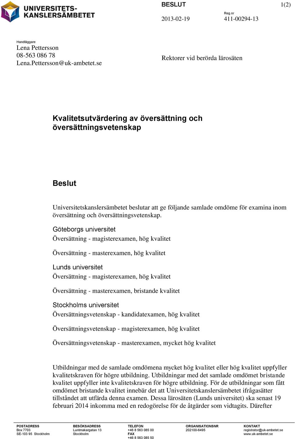 översättning och översättningsvetenskap.