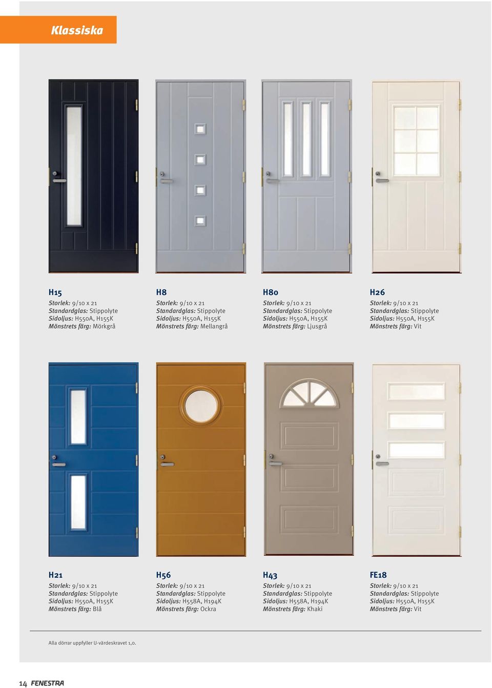 FE18 Standardglas: Stippolyte Sidoljus: H550A, H155K Mönstrets färg: Blå Standardglas: Stippolyte Sidoljus: H558A, H194K Mönstrets färg: Ockra Standardglas: