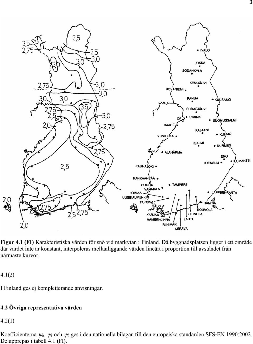 proportion till avståndet från närmaste kurvor. 4.1(2) I Finland ges ej kompletterande anvisningar. 4.2 Övriga representativa värden 4.