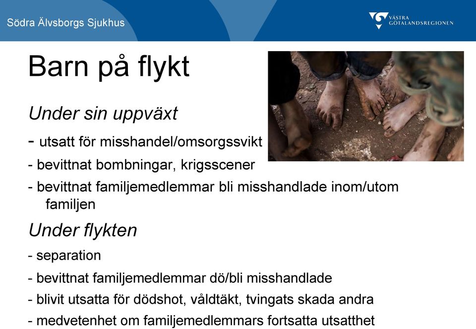 Under flykten - separation - bevittnat familjemedlemmar dö/bli misshandlade - blivit