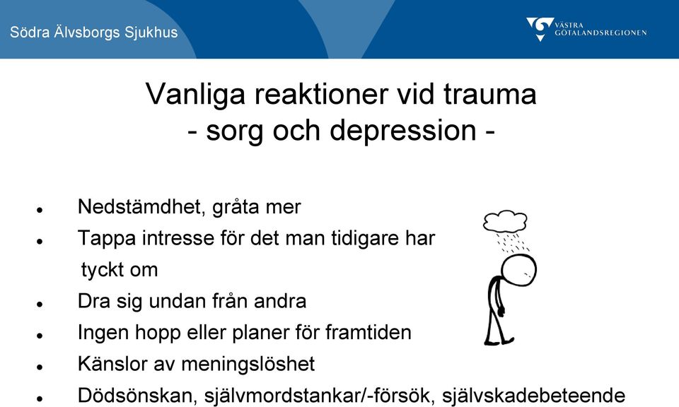 undan från andra Ingen hopp eller planer för framtiden Känslor av