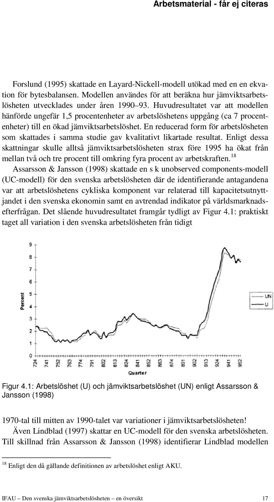 En reducerad form för arbetslösheten som skattades i samma studie gav kvalitativt likartade resultat.