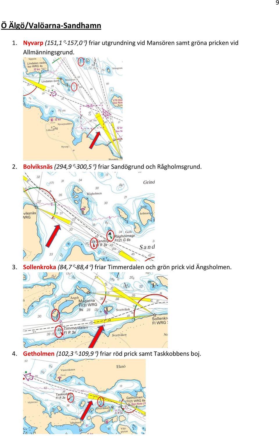 Allmänningsgrund. 2. Bolviksnäs (294,9-300,5) friar Sandögrund och Rågholmsgrund.