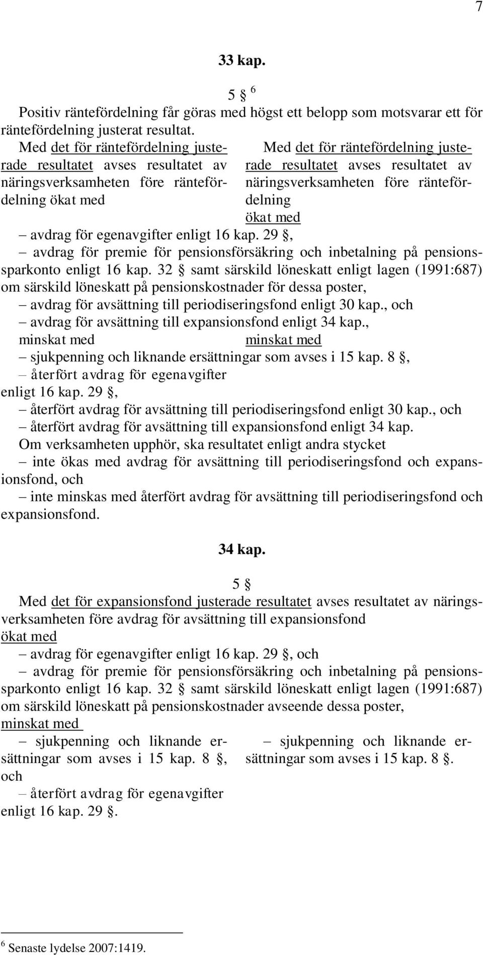 näringsverksamheten före räntefördelning ökat med avdrag för egenavgifter enligt 16 kap. 29, avdrag för premie för pensionsförsäkring och inbetalning på pensionssparkonto enligt 16 kap.