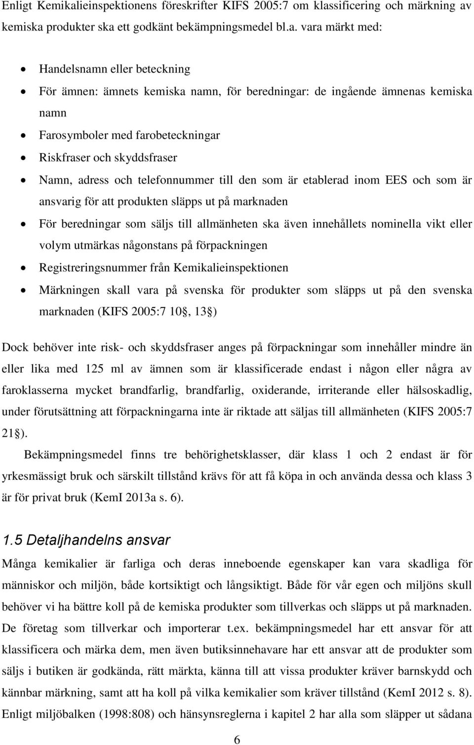 sificering och märkning av