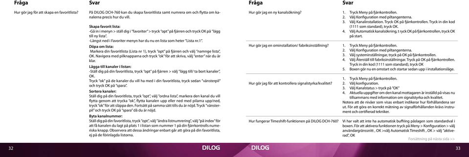Döpa om lista: Markera din favoritlista (Lista nr 1), tryck opt på fjärren och välj namnge lista, OK. Navigera med pilknapparna och tryck ok för att skriva, välj enter när du är klar.