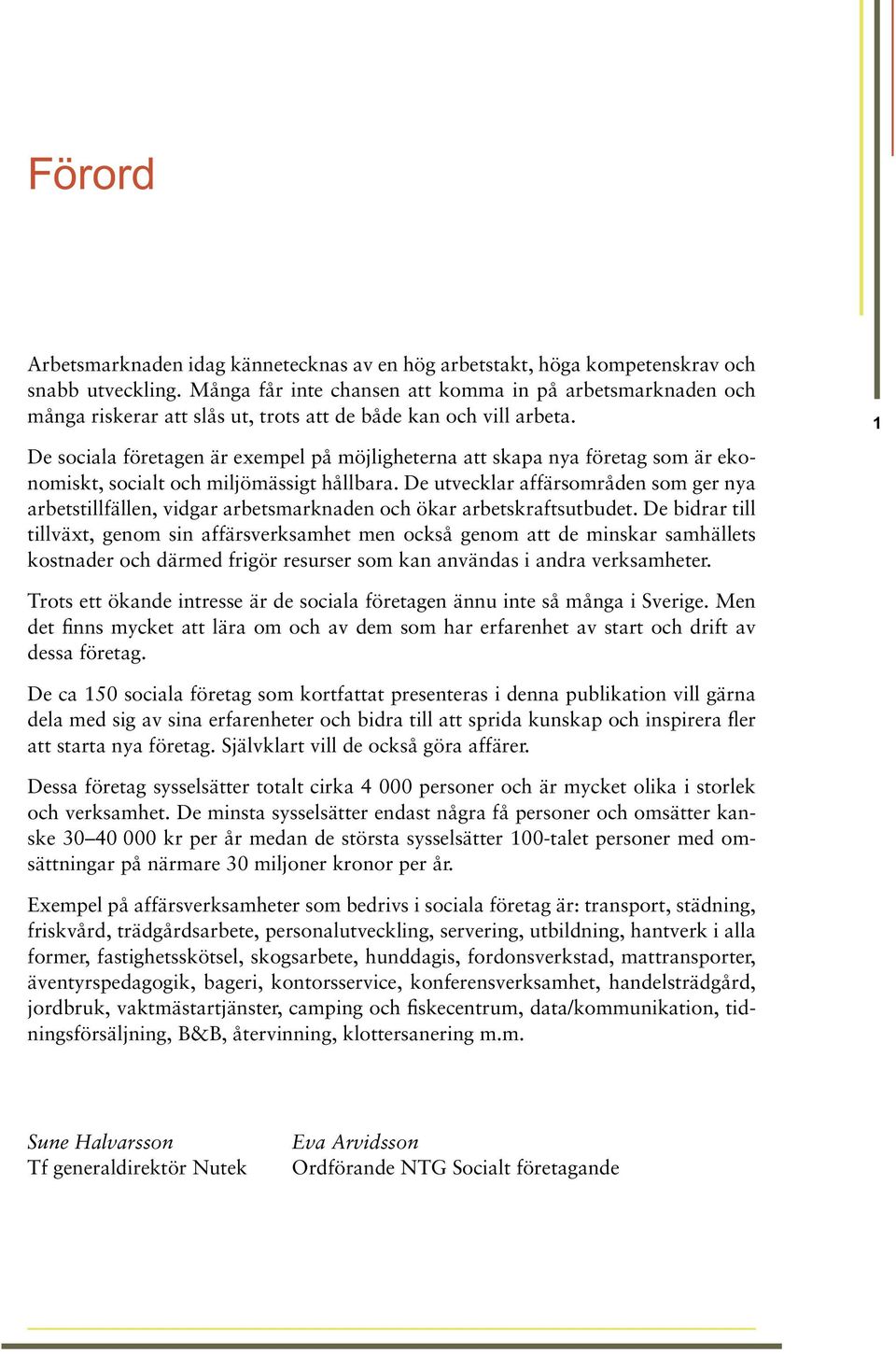 De sociala företagen är exempel på möjligheterna att skapa nya företag som är ekonomiskt, socialt och miljömässigt hållbara.