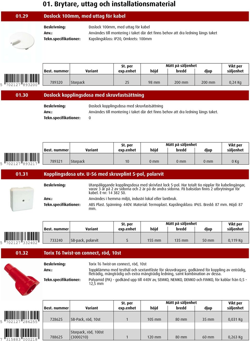 893200 789320 Storpack 25 98 mm 200 mm 200 mm 0,24 Kg 01.