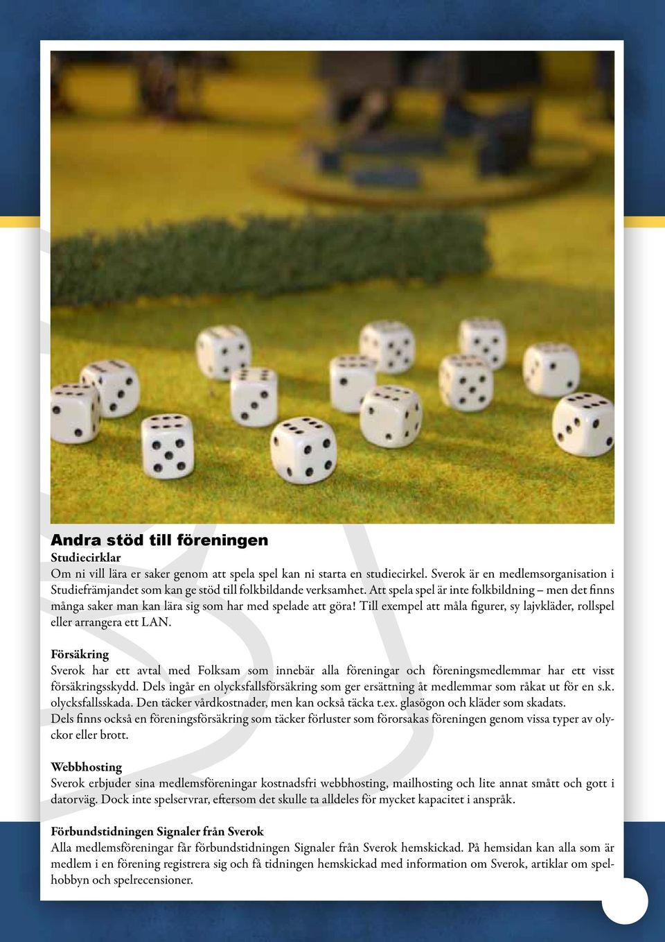 Att spela spel är inte folkbildning men det finns många saker man kan lära sig som har med spelade att göra! Till exempel att måla figurer, sy lajvkläder, rollspel eller arrangera ett LAN.