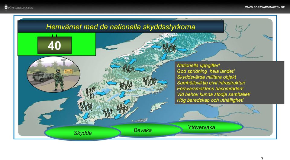 Skyddsvärda militära objekt Samhällsviktig civil infrastruktur!