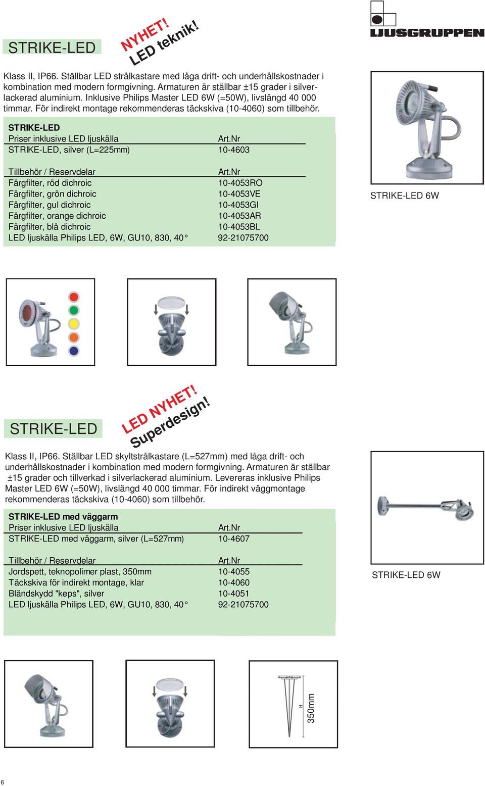 STRIKE-LED Priser inklusive LED ljuskälla Art.