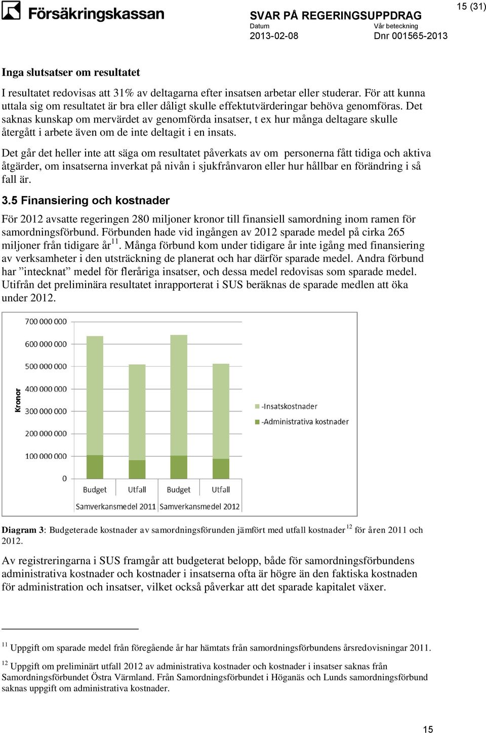 Det saknas kunskap om mervärdet av genomförda insatser, t ex hur många deltagare skulle återgått i arbete även om de inte deltagit i en insats.