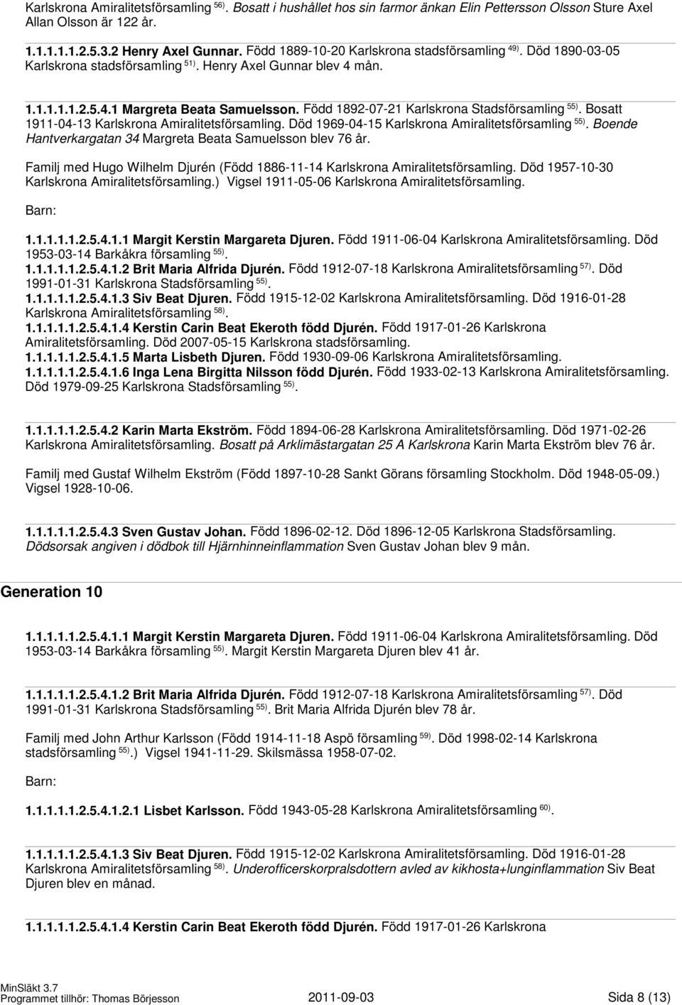 Född 1892-07-21 Karlskrona Stadsförsamling 55). Bosatt 1911-04-13 Karlskrona Amiralitetsförsamling. Död 1969-04-15 Karlskrona Amiralitetsförsamling 55).