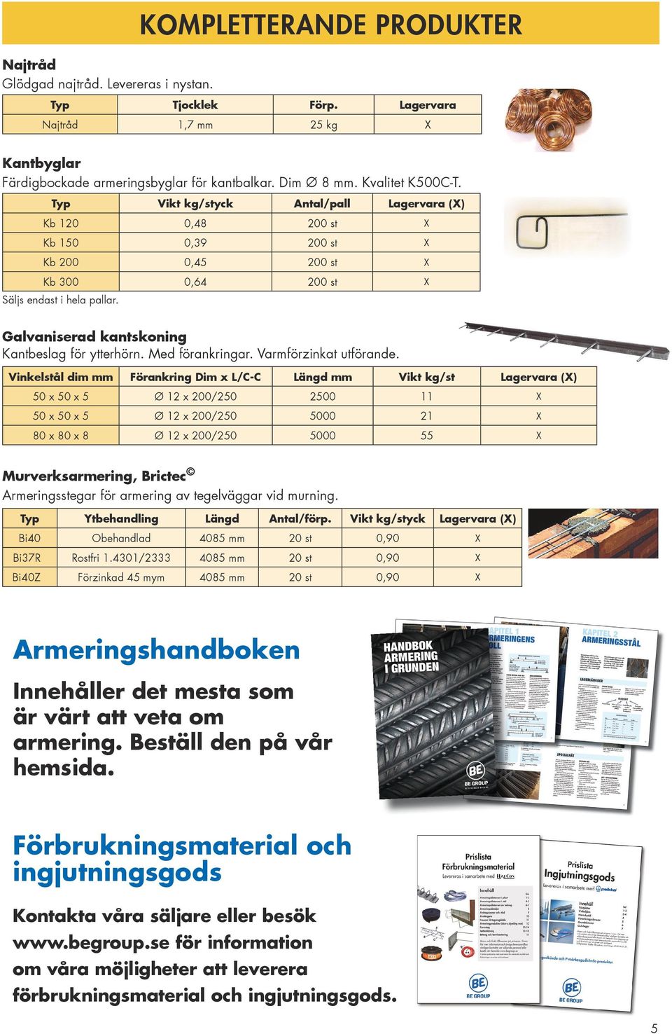 Typ Vikt kg/styck Antal/pall Lagervara (X) Kb 120 0,48 200 st X Kb 150 0,39 200 st X Kb 200 0,45 200 st X Kb 300 0,64 200 st X Säljs endast i hela pallar.