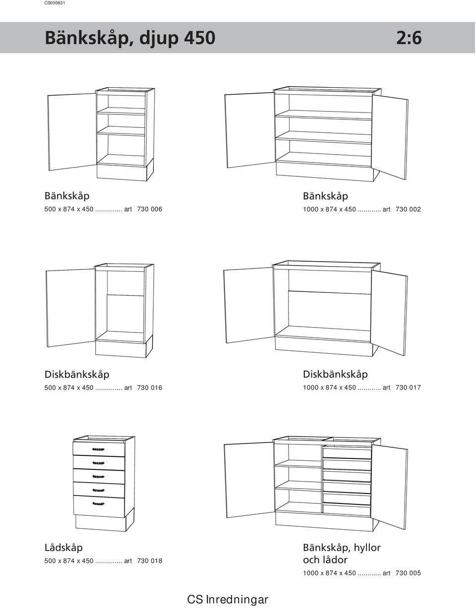 .. art 730 002 Diskbänkskåp 500 x 874 x 450.