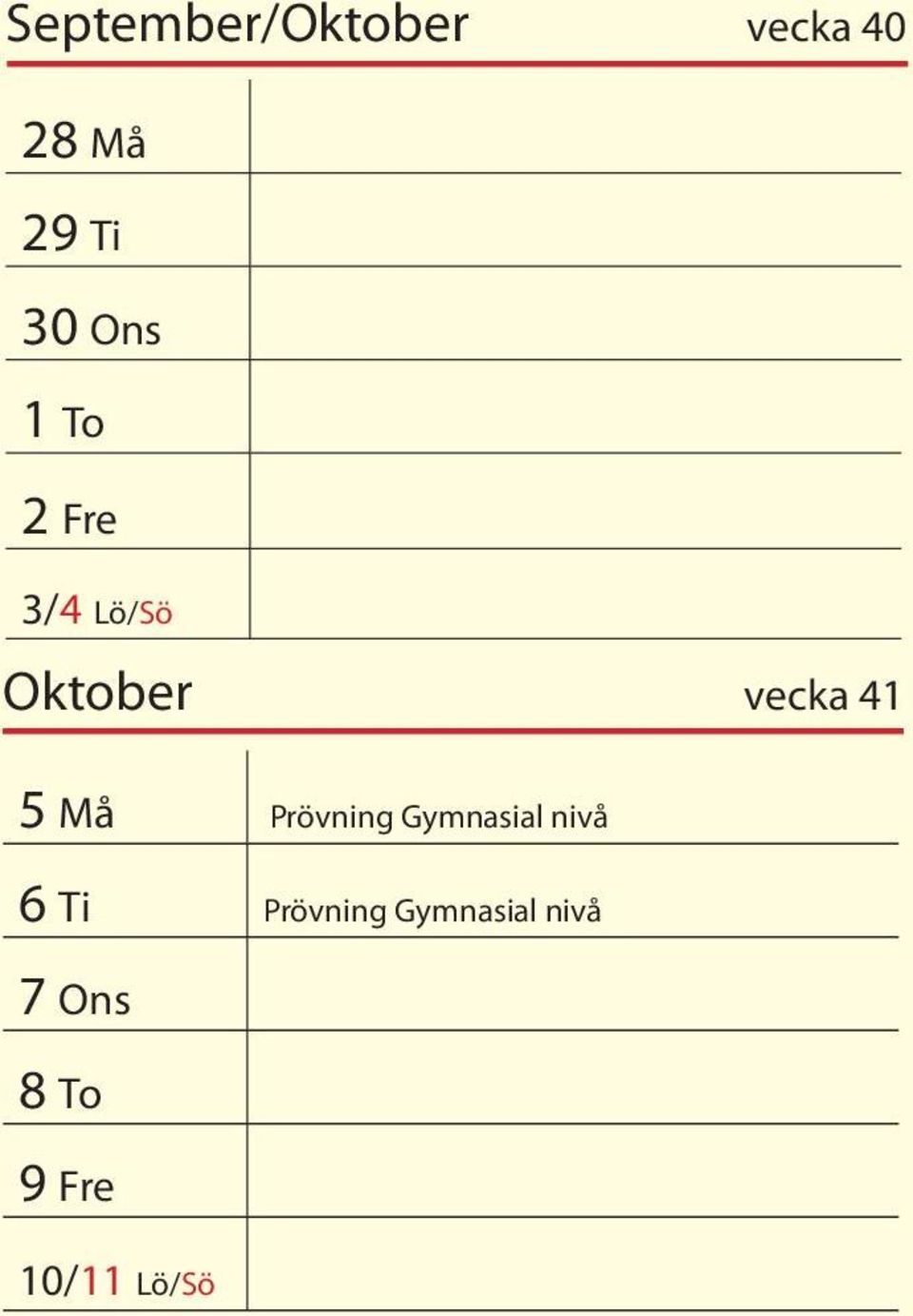 5 Må Prövning Gymnasial nivå 6 Ti Prövning