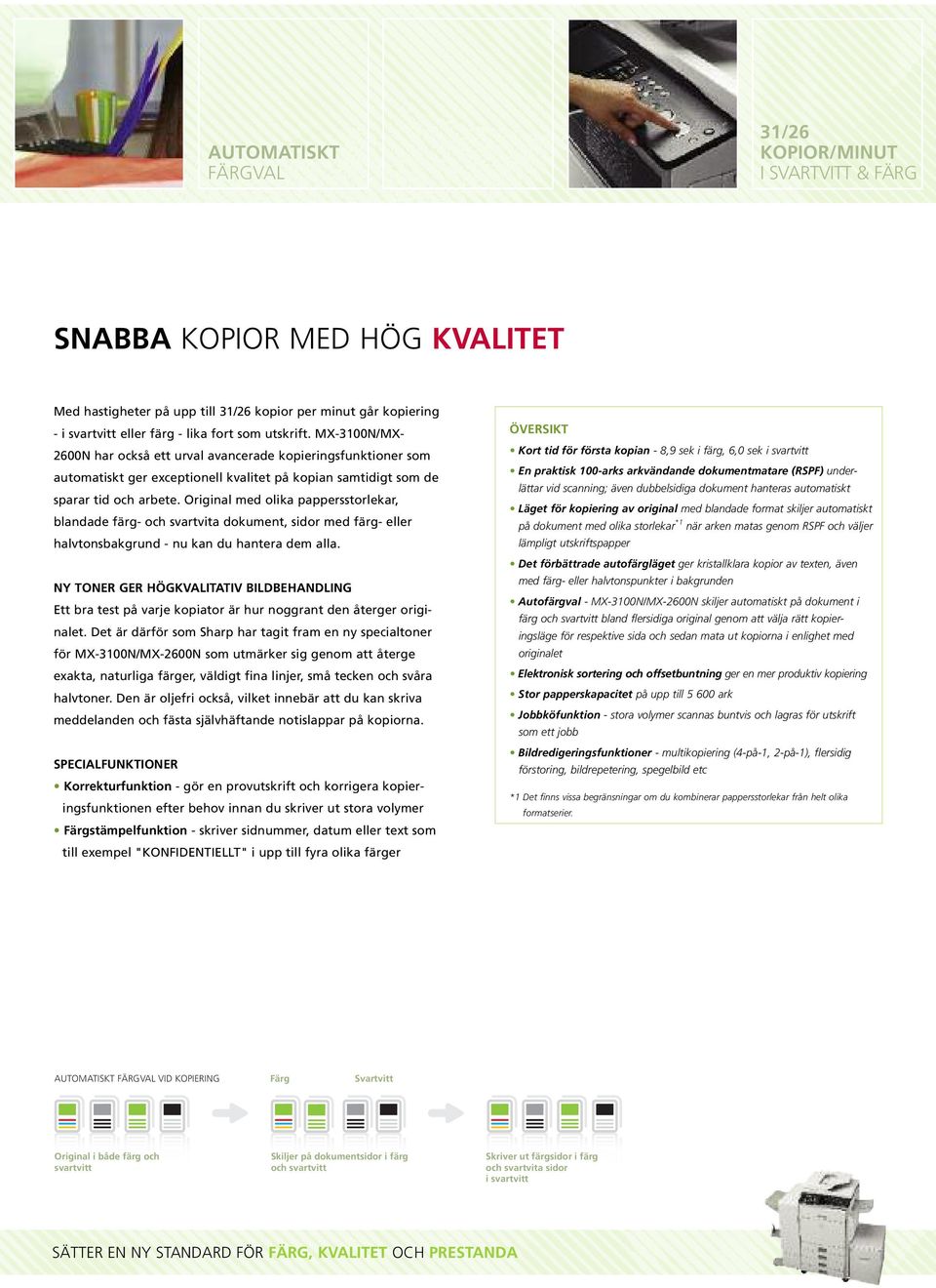 Original med olika pappersstorlekar, blandade färg- och svartvita dokument, sidor med färg- eller halvtonsbakgrund - nu kan du hantera dem alla.