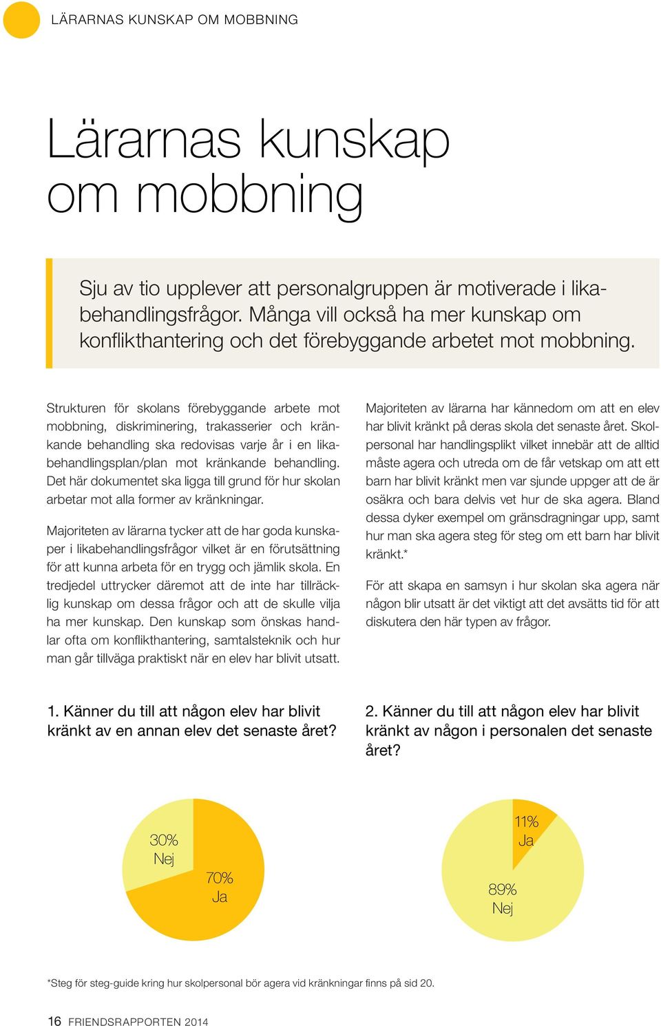 Strukturen för skolans förebyggande arbete mot mobbning, diskriminering, trakasserier och kränkande behandling ska redovisas varje år i en likabehandlingsplan/plan mot kränkande behandling.