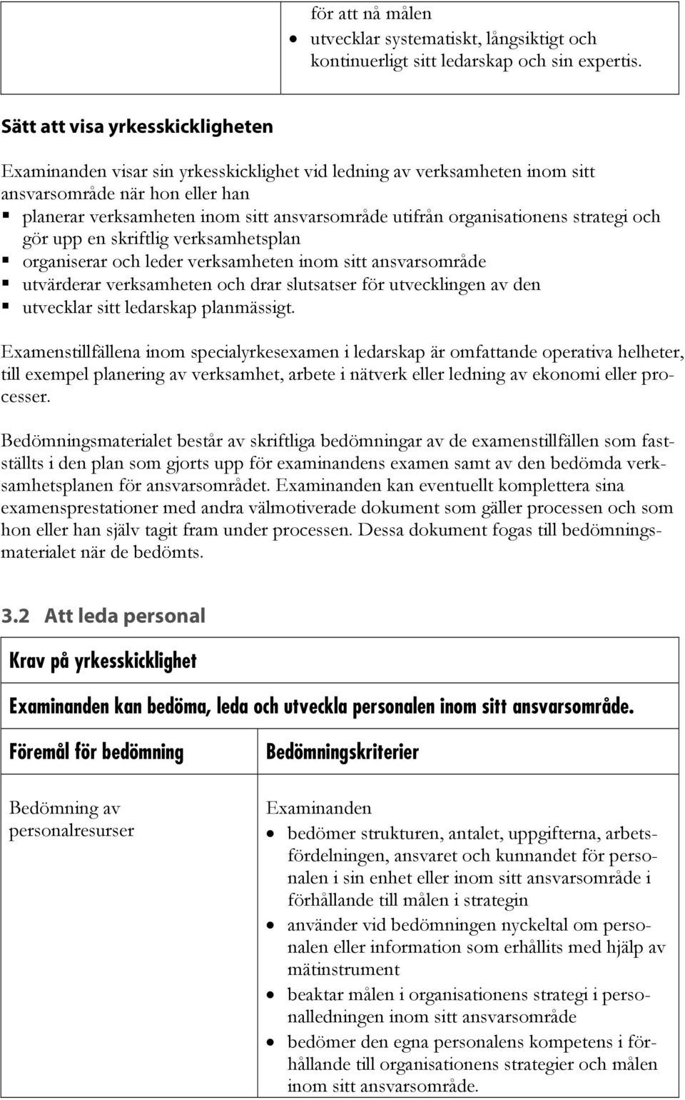 strategi och gör upp en skriftlig verksamhetsplan organiserar och leder verksamheten inom sitt ansvarsområde utvärderar verksamheten och drar slutsatser för utvecklingen av den utvecklar sitt