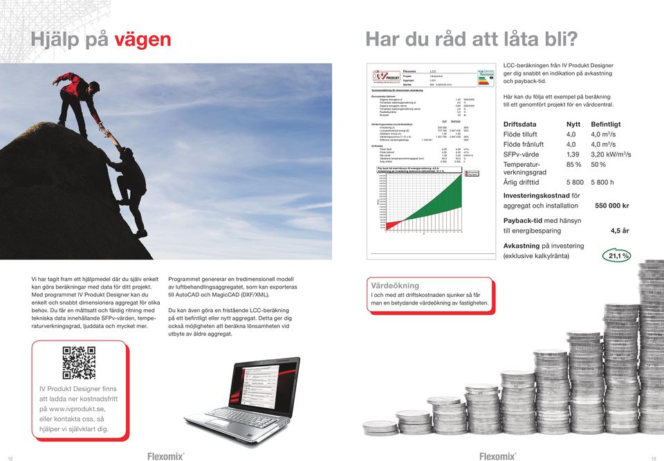 Sammanställning för ekonomisk utvärdering Ekonomiska faktorer Dagens energipris el Förväntad realenergiprisökning el Dagens energipris värme Förväntad realenergiprisökning värme Realkalkylränta