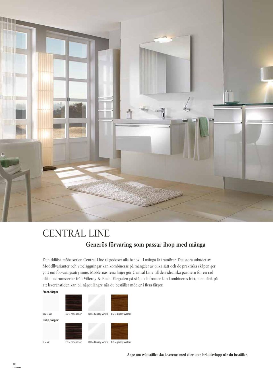 Möblernas rena linjer gör Central Line till den idealiska partnern för en rad olika badrumsserier från Villeroy & Boch.