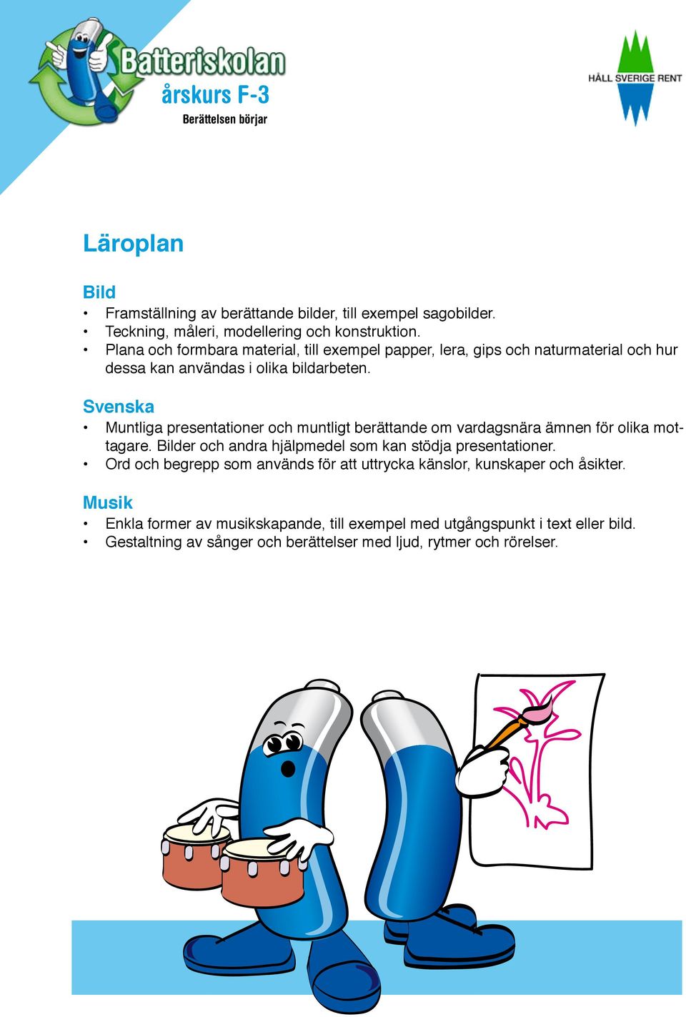 Svenska Muntliga presentationer och muntligt berättande om vardagsnära ämnen för olika mottagare. Bilder och andra hjälpmedel som kan stödja presentationer.